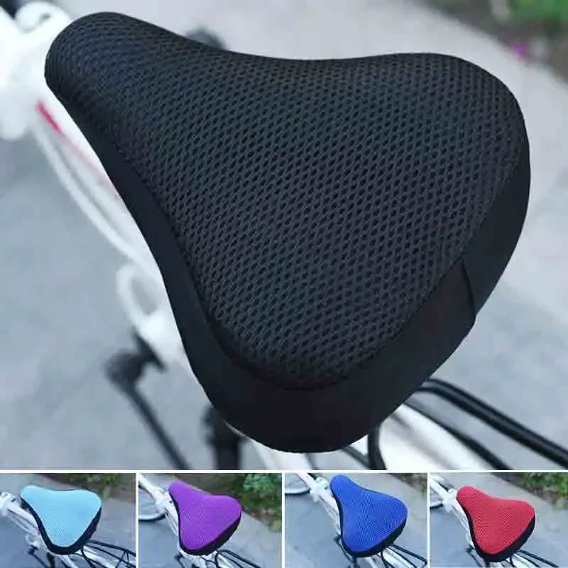 1Pcs Bicycle Saddle 3D Soft Bike Seat Cover Cycling Silicone Seat Cushion Cycling Breathable Saddle Comfortable Bicycle