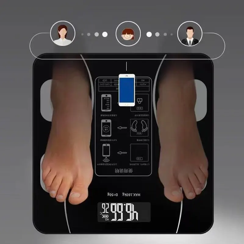 XC-2021A APP intelligent body fat scale household electronic scale body  weight scale body scale - AliExpress