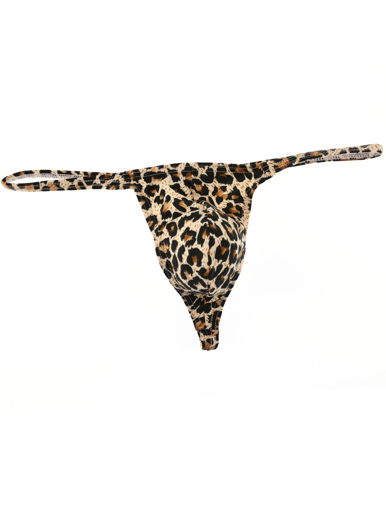 Men's Panties Underwear T-Back Briefs Fashion Leopard Print Thongs Male G-String Underpants K35