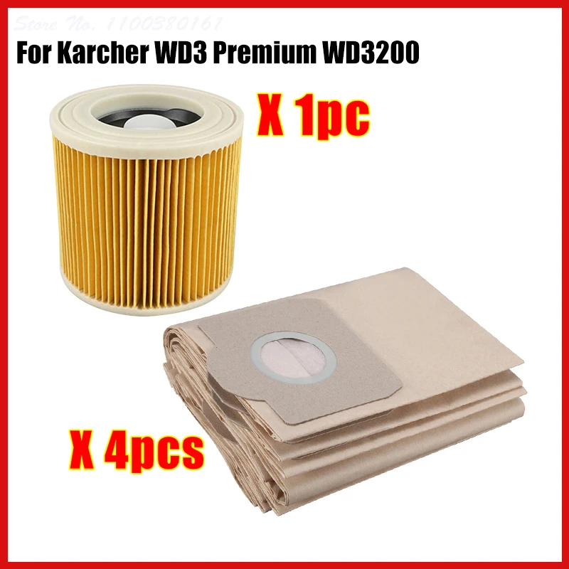 Mancha censura Regularidad Karcher Wd3 Vacuum Paper Filter Bag Dust Bags | Filter Vacuum Cleaner  Karcher Wd3 - Vacuum Cleaner Parts - Aliexpress