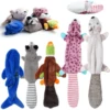 Dog Squeaky Toys, Crinkle Plush Dog Toys, No Stuffing Dog Toys for Small Medium Large Dogs, Stuffless Puppy Toys for Boredom