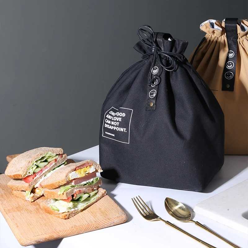 Lunch Bag Canvas Bento Box Outdoor Portable Picnic Dinner Container