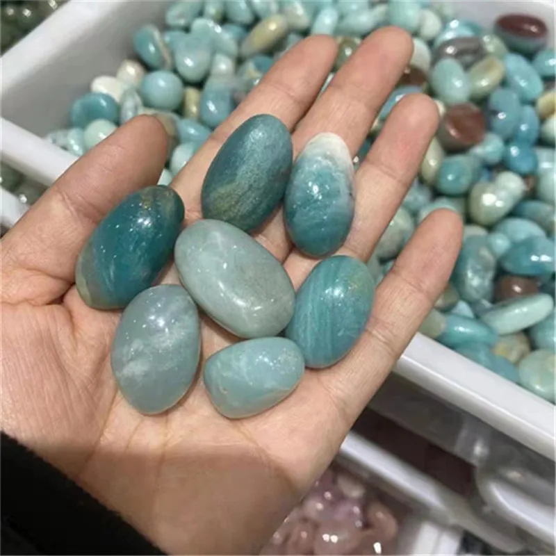 100g Natural Stone Blue Caribbean Calcite Gravel Crystal Quartz Tumbled Raw Gemstone Mineral Specimen Fish Tank Garden Decorati 5