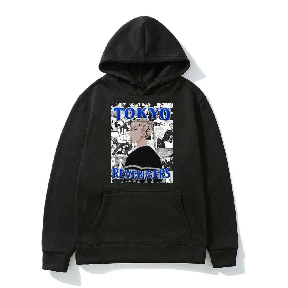 

Anime Tokyo Revengers Rindo Haitani Print Hoodie Harajuku Casual Long Sleeve Sudaderas Hooded Sweatshirt Fashion Black Pullover