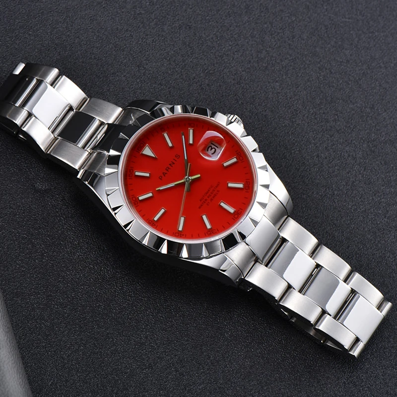 

Parnis 39.5mm Men's Watches Calendar Miyota 8215 Movement 21 Jewels Automatic Mechanical Sapphire Crystal Luminous GR103-22