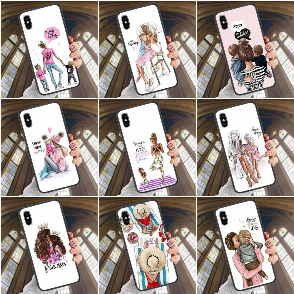Модный семейный дешевый черный чехол с надписью Super Mom &amp dad Boy Girl для Galaxy J1 J2 J3 J4 J5 J6