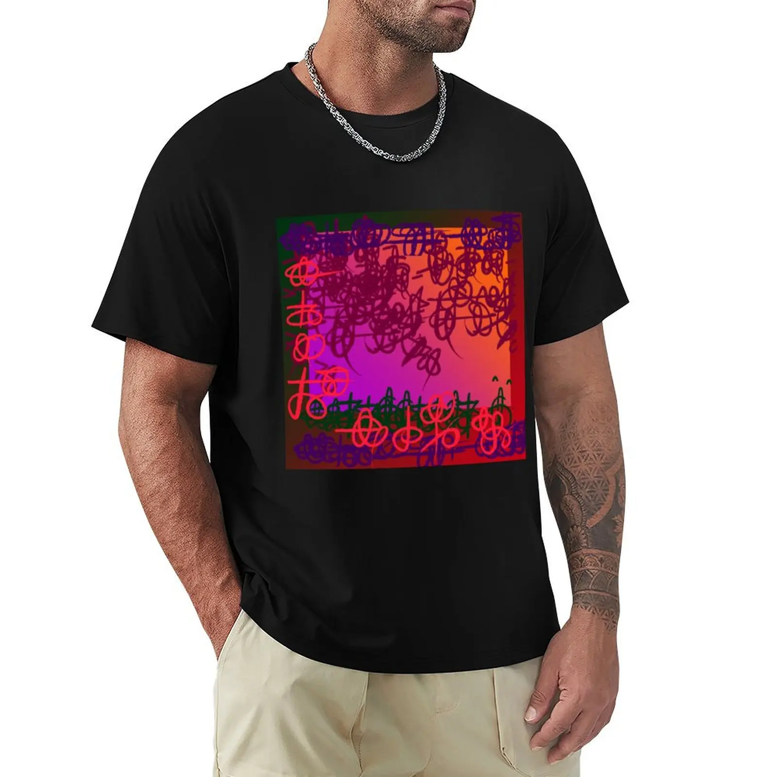 

window T-shirt blacks Short sleeve tee oversized slim fit t shirts for men