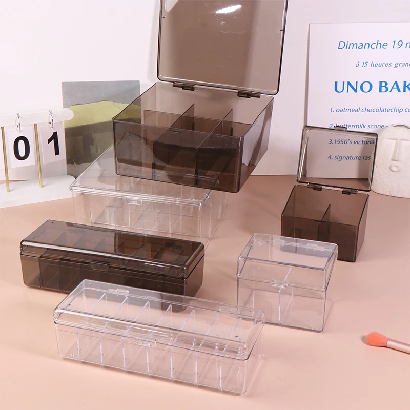 2/8/9grid Kpop Photocard Storage Box Transparent Acrylic Photo Card Organizer Compartment Flip Box Card Case Protector Container 2