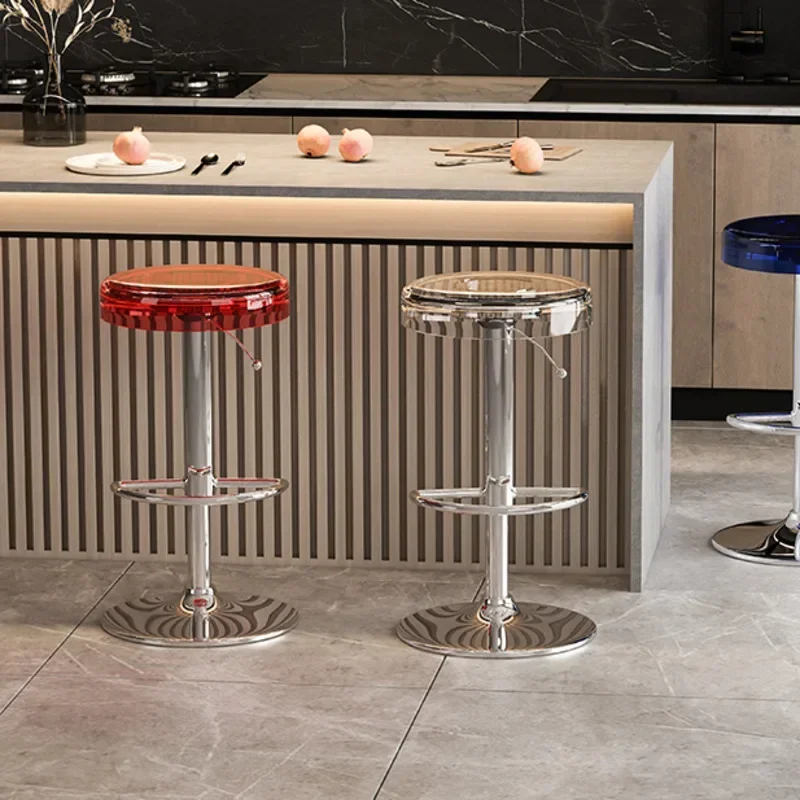 Acrylic High Stool For Kitchen Island Modern Cash Register Chair High-End Coffee Shop Bar Chair