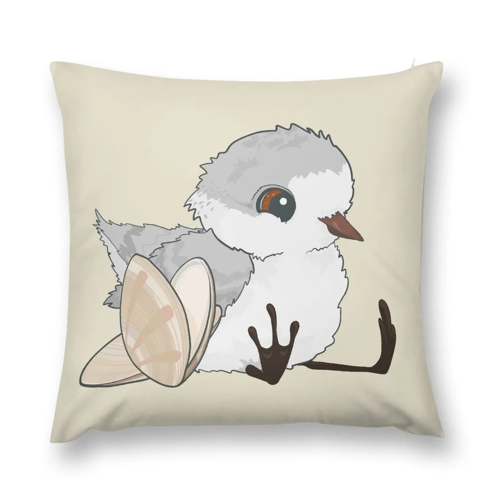 

Piper - Baby Sandpiper with Shells Throw Pillow Pillows Aesthetic Christmas Pillow luxury decor Plaid Sofa