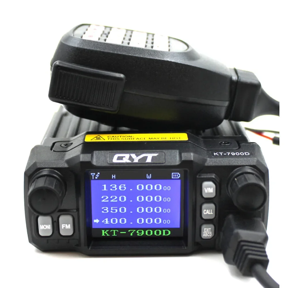 

Latest Version Mini Mobile Radio QYT KT-7900D 25W Quad Band 144/220/350 / 440MHz KT7900D UV Transceiver Or With Power Supply