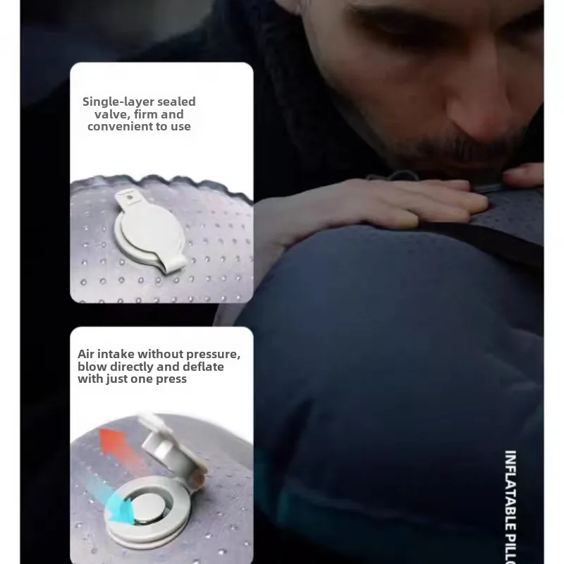 Portable Inflatable Pillow Compressible Folding for Camping