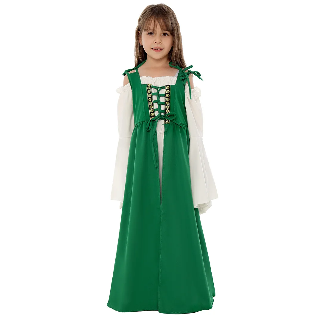 green emerald velvet dress Children's Dress Ona Green