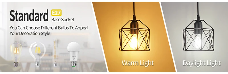 S0a7d11c2924d435ab6b8b55cc1c17e47G Industrial Pendant Light Led Adjustable Hanging Lamp for Ceiling Light Fixture Metal Cage Pendant Lighting for Island DiningRoom