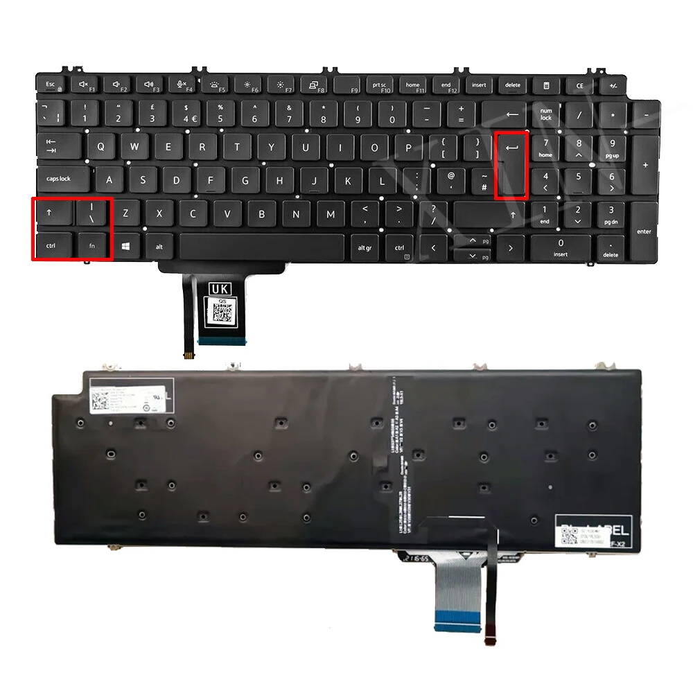 Tastiera Retroilluminata Uk Per Dell Precision 7670 7570 7760 7750 7560 7550 P2K2J