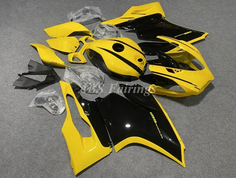

Комплект обтекателей для мотоцикла из АБС-пластика для Ducati 899 1199 Panigale s 2012 2013 2014 12 13 14, комплект обтекателей желтого и черного цвета