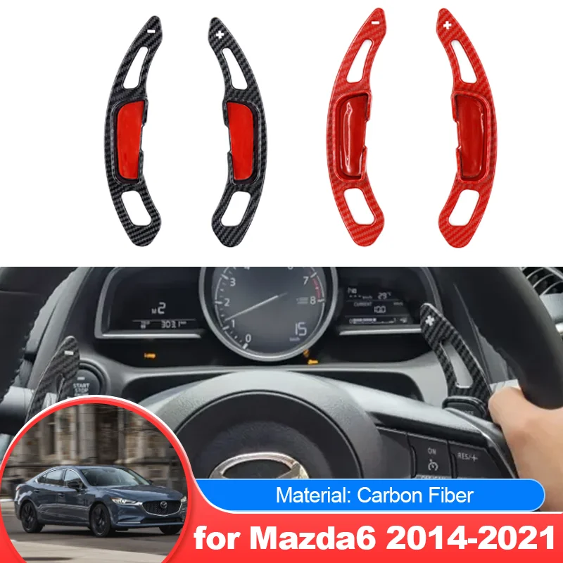 

Автомобильное рулевое колесо DSG для Mazda6 6 Atenza GJ1 MK3 2020 2019 2018 2014 ~ 2021 из углеродного волокна, Удлинительное весло-переключатель, автомобильные аксессуары