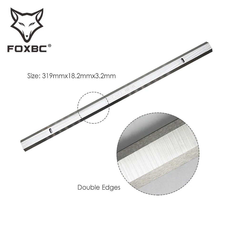 FOXBC 318mm W18 HSS Planer Blades for Ryobi PTB02PK, RAP1500G,ETP1531AK AP13, GMC TP2000, JET JWP-12 Planer 318x18.2x3.2mm Knife