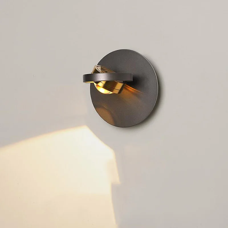 

Modern led Wall light Rotating Black/White 5W Wall lamp for Bedside Bedroom background staircase corridorwall light AC90-265V