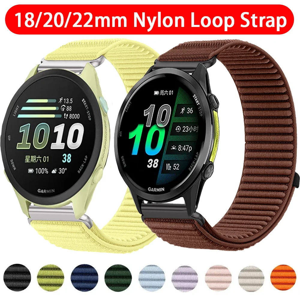 Sports Nylon Loop Strap, Adjustable 18/20/22mm Bracelet
