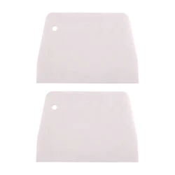 2-Piece Trapezoidal Dough Scraper & Cake Divider Set (White 2pcs)