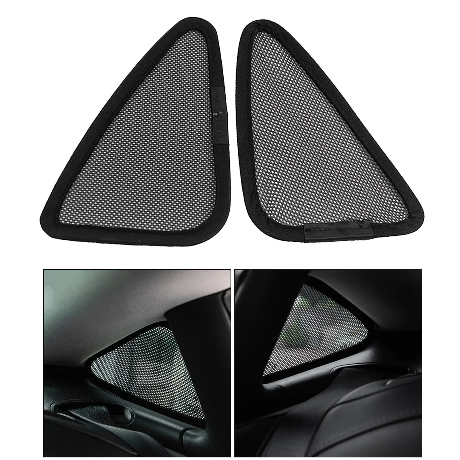 Set of 2 Vehicle Sunshade Line Shades Cover Triangular Net for Model 3