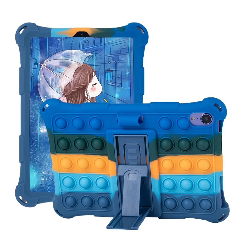 Детская модель для iPad 9,7 6-го 5-го поколения, противоударный силиконовый чехол для планшета с пузырьками для декомпрессии с плечевым ремнем и ручкой