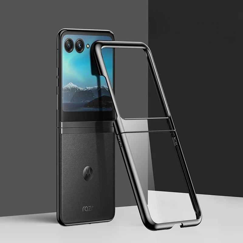Ultra-Thin Transparent Hinged Protective Phone Case – Hard Electroplate Shockproof Cover