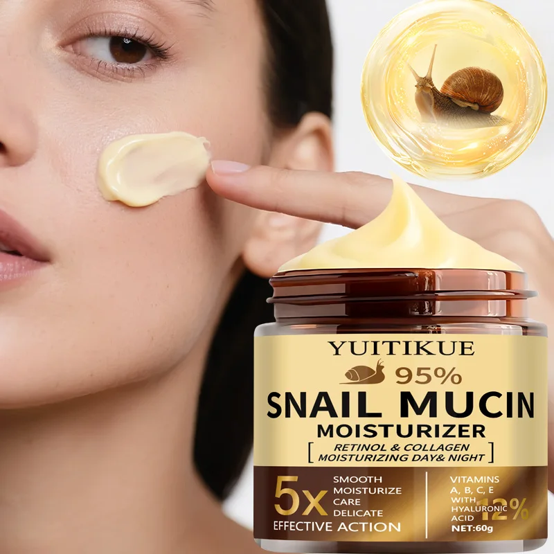 YUITIKUE: 95% Snail Mucin Moisturizer with Retinol & Collagen - 5x smoother and firmer, suitable for all light beige types