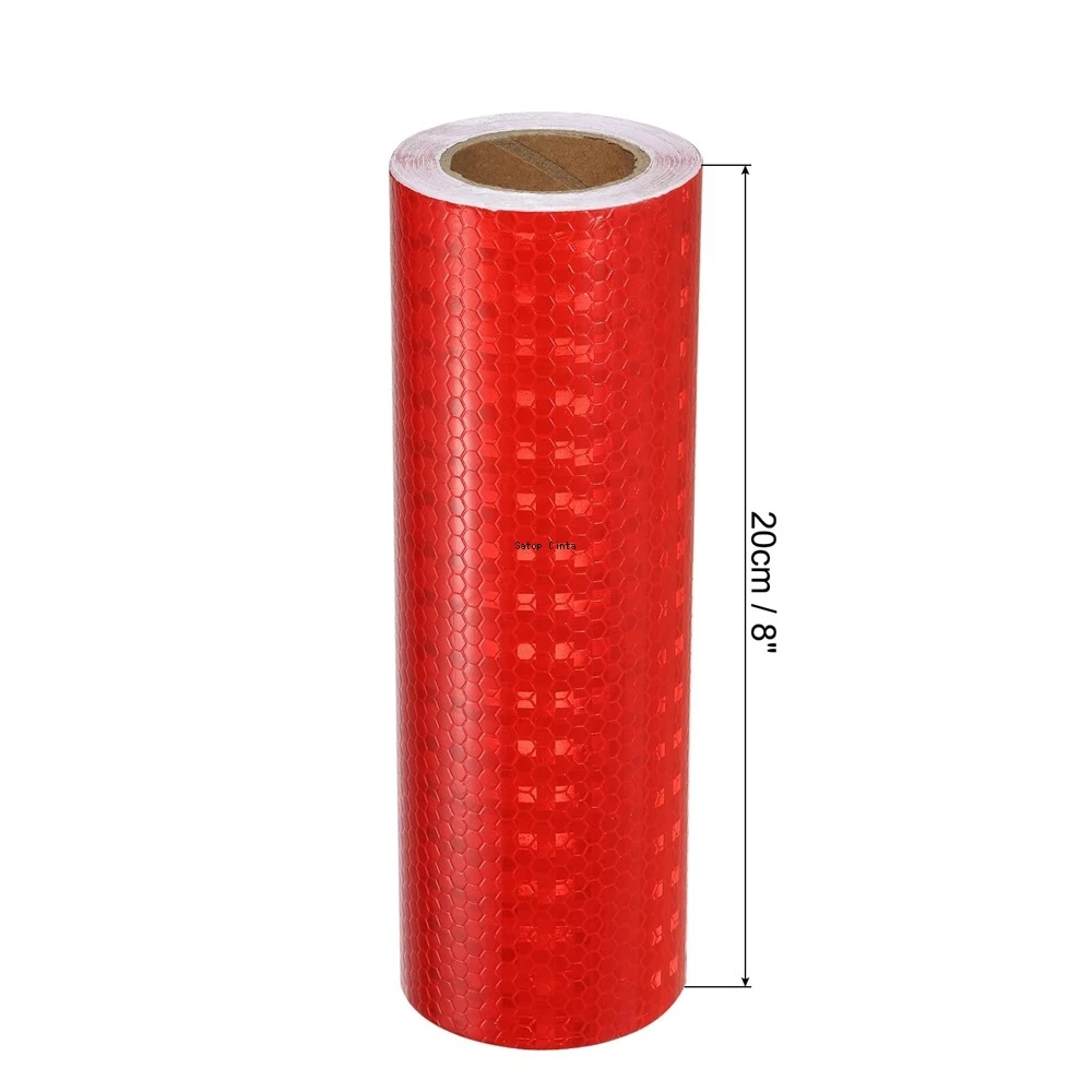 Red Shining Stars Reflective Safety Tape - Waterproof Adhesive Warning Strip