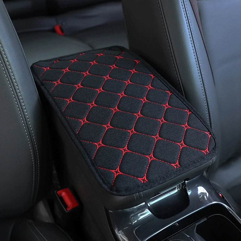 Car Leather Armrest Mat Auto Armrests Storage Box Mats Dust-proof Cushion Cover Armrest Protector Waterproof Interior Universal