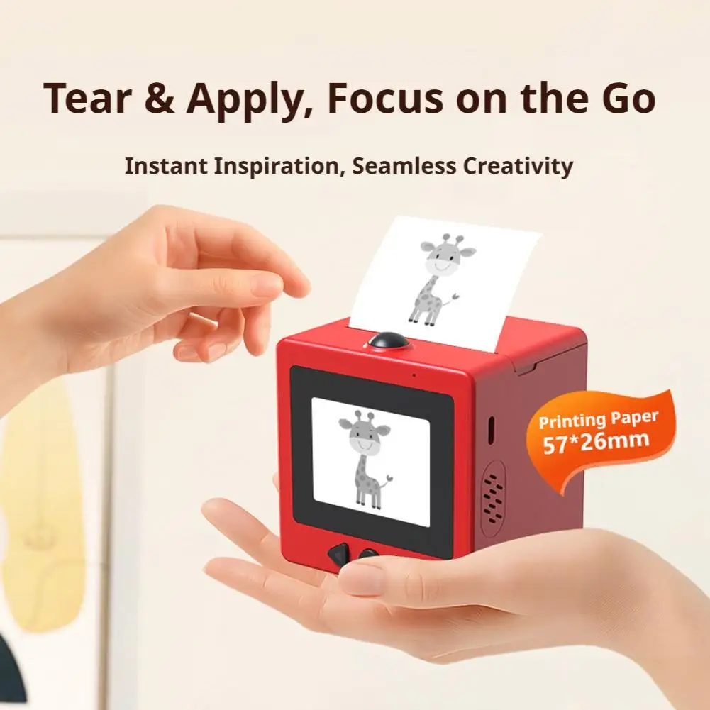 AI 음성 제어 미니 스티커 프린터 휴대용 감열 프린터 HD 화면 DIY 스티커 박스 어린이 창의력 선물