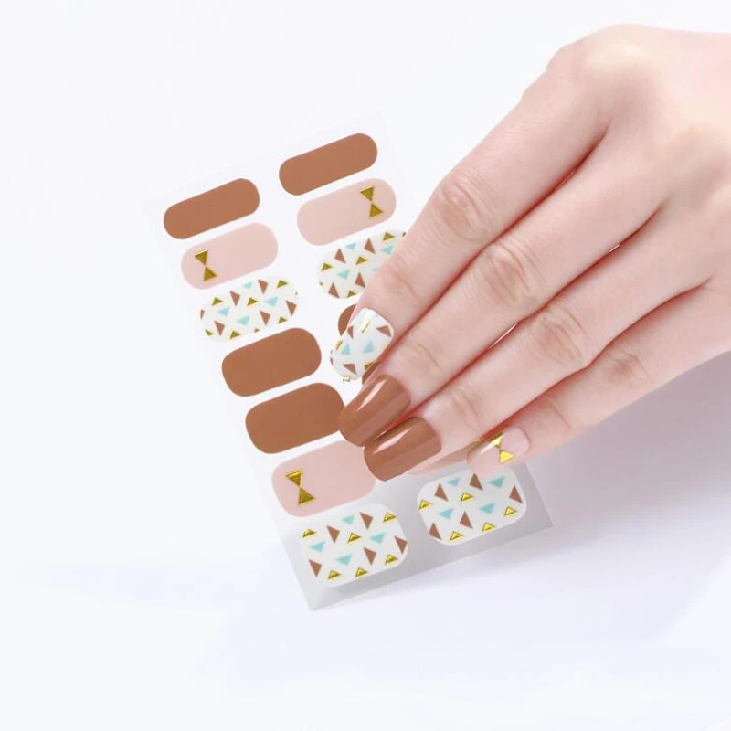 Nail Polish Film Stickers No Light Gel Nail Stickers Summer Cute Full Cover Decals DIY Manicure Slider Art Tools