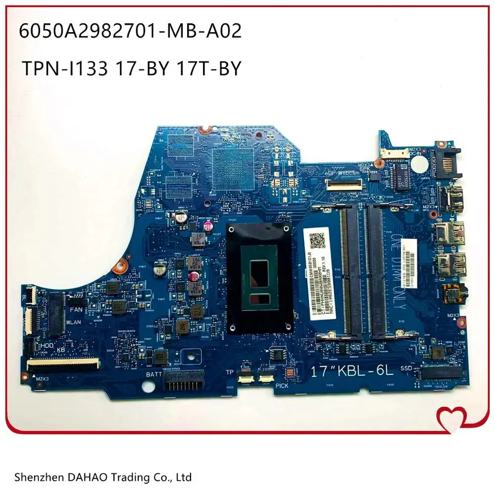 

L22736-601 L22736-001 For Hp 17-BY 17T-BY Laptop motherboard TPN-I133 6050A2982701-MB-A02 With SR3LA I5-8250U DDR4 100% Test OK
