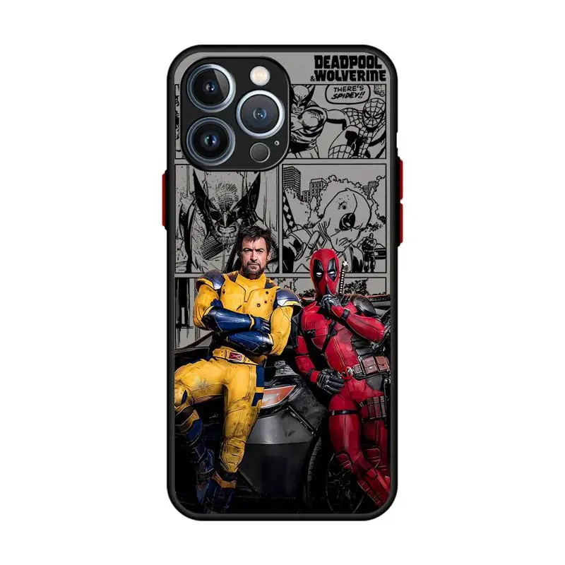 Funda de teléfono mate transparente de Marvel Deadpool y Lobezno para Apple iPhone 16, 15, 14, 13, 12, 11 pro Max, 13, 12 Mini, XS, XR, X, 7, 8 plus