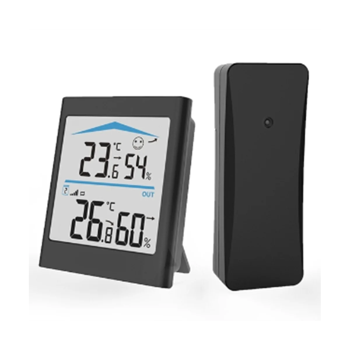 

Digital LCD Indoor Outdoor Trend Hygrometer Thermometer Wireless Remote Sensor Motion(Black)