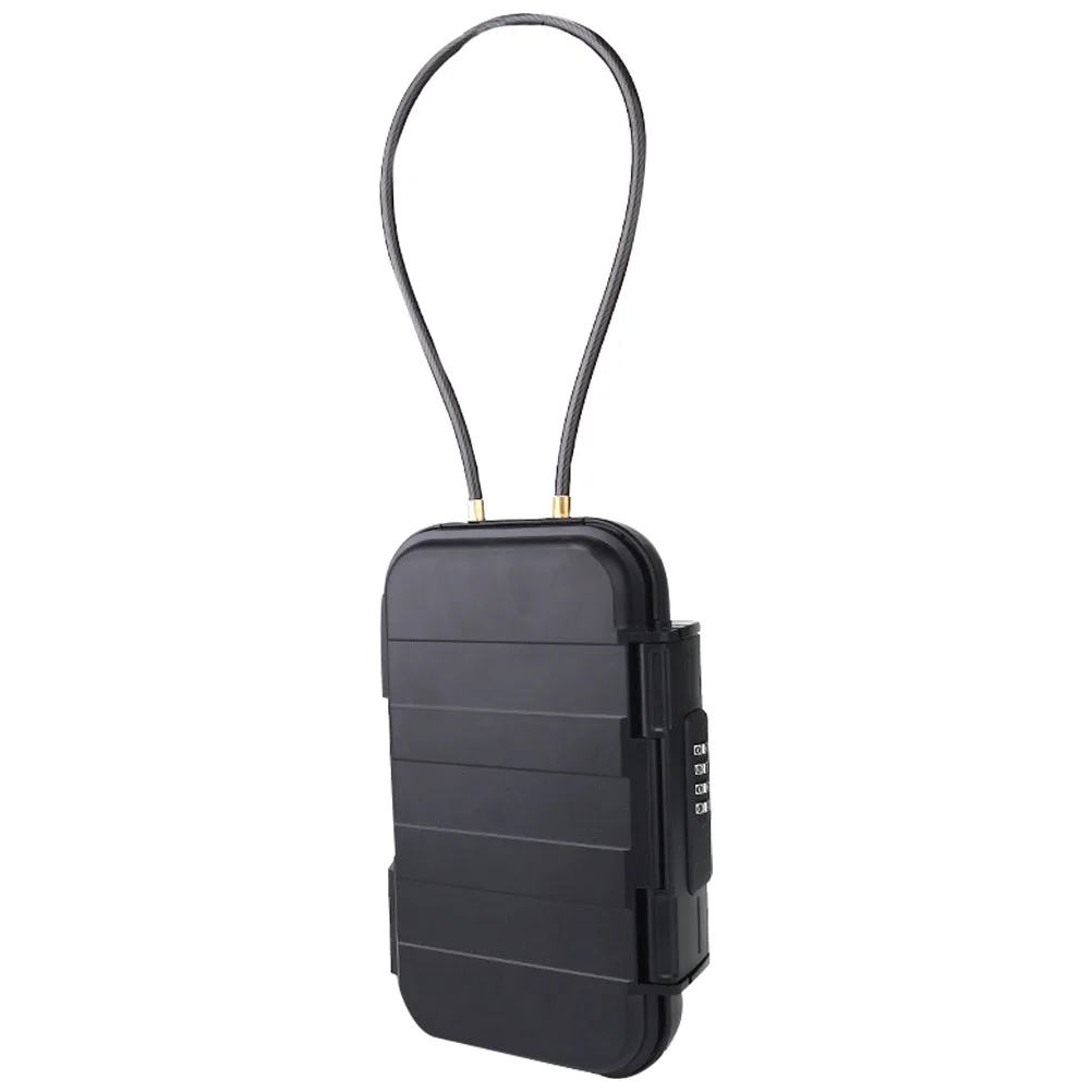 

Cash Box Portable Lock Box Beach Combination Security Safe Waterproof Travel Lockbox Black