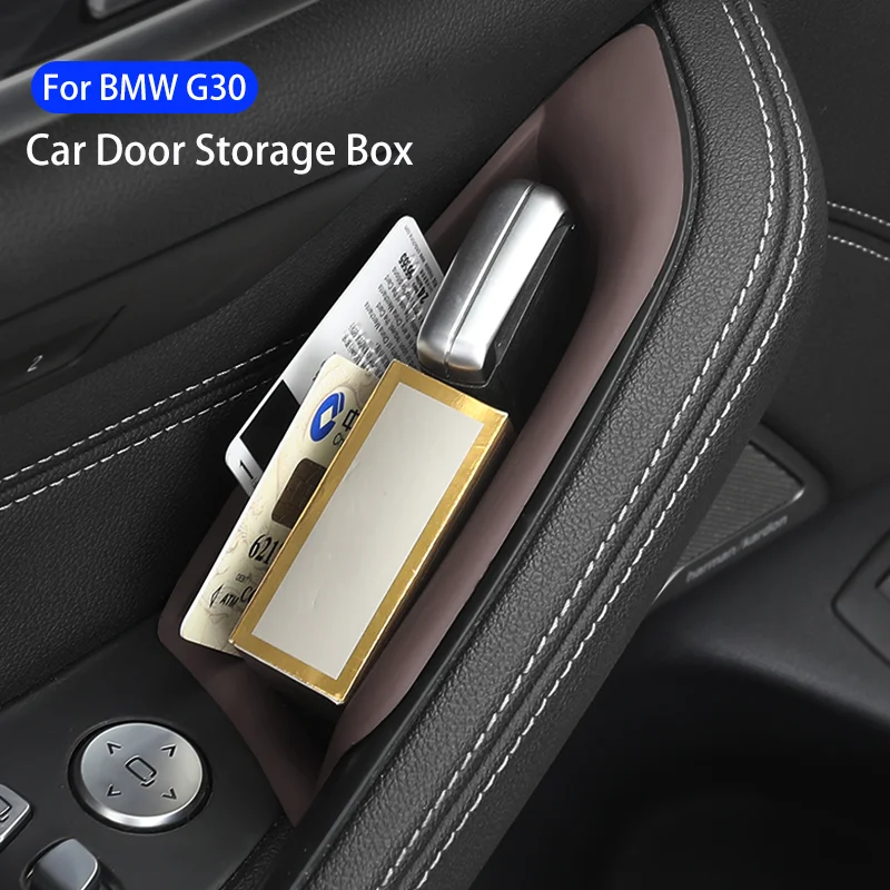 For BMW 5 Series G30 2018-2023 Car Door Storage Box Armrest Organizer Inner Door Handles Storage Phone Holder Auto Accessories