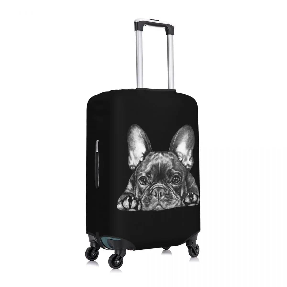 Frenchie Dog French Bulldog Travel Luggage Cover Dust Proof Suitcase Cover Protector Fit 18-32 Inch