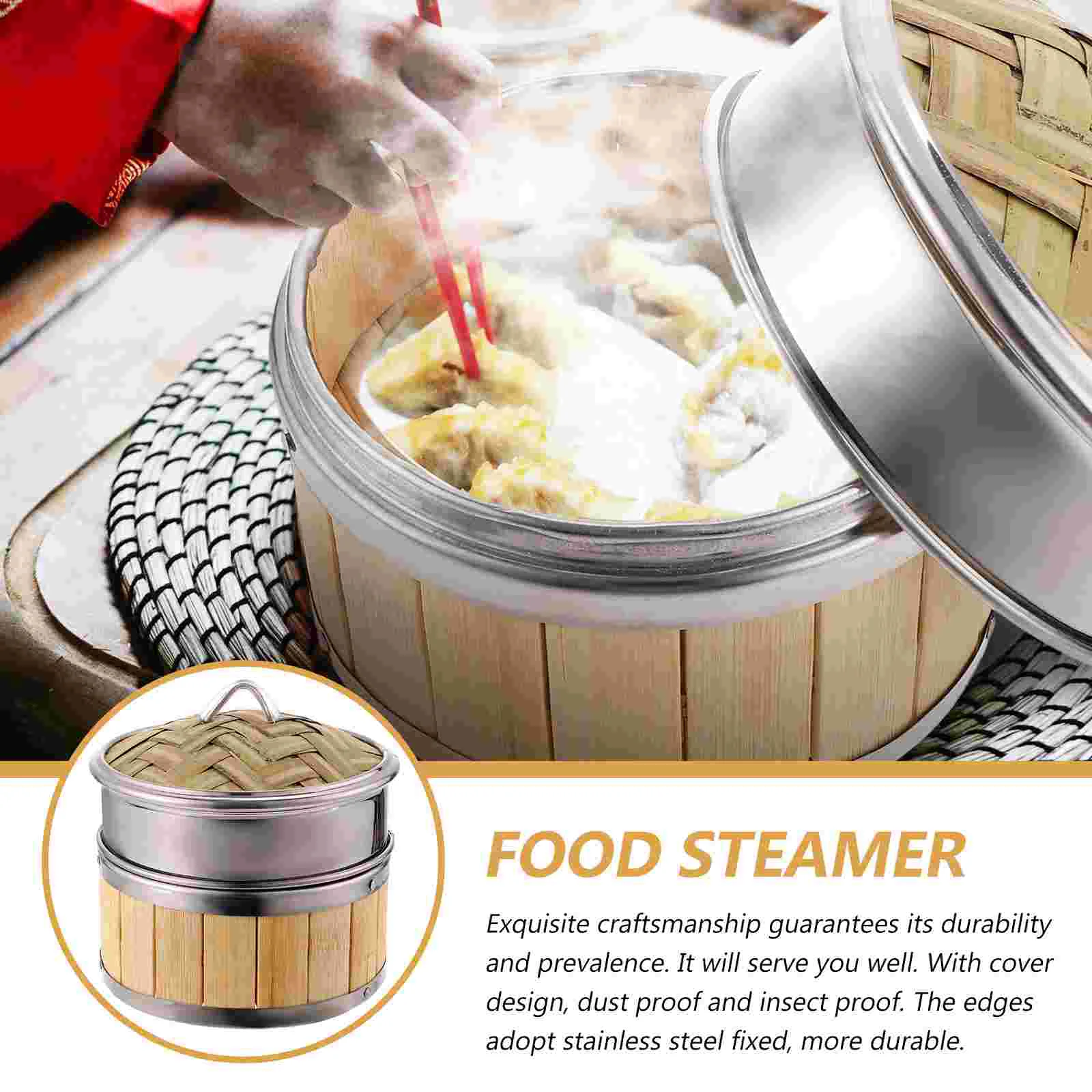 Steamer Steamed Buns Pot to Make Rice Vegetable Multi-functional With Cover Bamboo Basket Practical