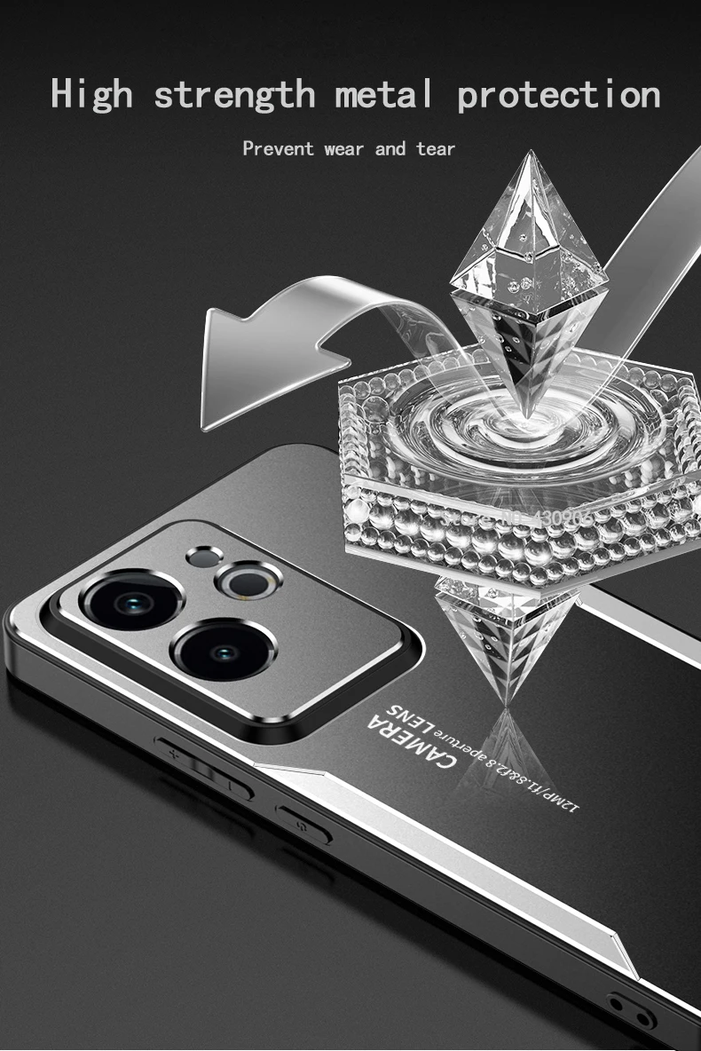 Für Realme GT6 Chinesische Version Fall Metall Aluminium Schutz Objektiv Frost Verhindern Fingerabdrücke Metall + TPU Abdeckung – Detail 5