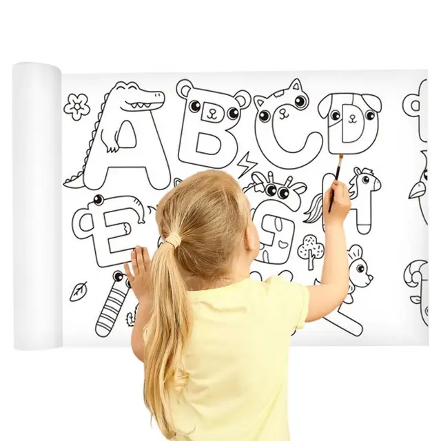 Kids Drawing Paper Large Coloring Roll For Kids Sticky Drawing Paper Roll  For Toddler Giant Coloring