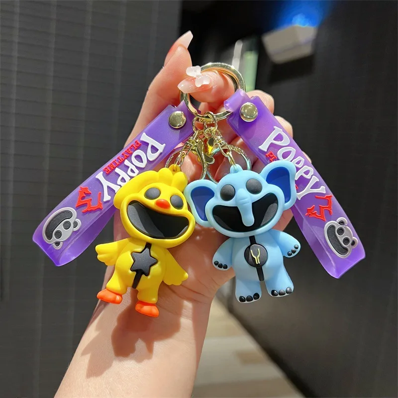 Smiling Critters keychain Cartoon Hopscotch Catnap Bearhug Key Chain For Men Women Backpack Pendant Gift for Kids plush keychain key chain bunny keychain balloon dog keychain