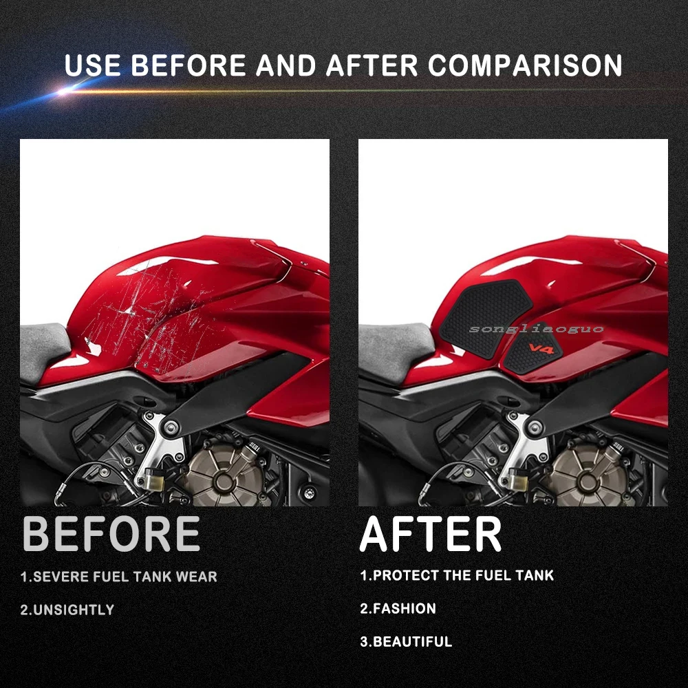 

Наклейка на топливный бак для Ducati Panigale V4 V4S Special Racing V4 R Streetfighter, боковая наклейка на мотоцикл, противоскользящая наклейка на топливный бак