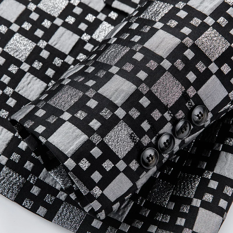 남성용 비즈니스 파티 세트 재킷, 블랙, 그린, 레드 패션, 남성 웨딩 댄스 자카드, 슬림핏 블레이저 코트, 신제품