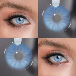 Meteor Brown Green Natural Color Contact Lenses - Half - Yearly Disposable Beauty Lens (Meteor Blue)