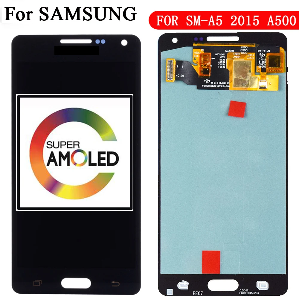 Replacement Super AMOLED LCDs For Samsung Galaxy A5 2015 A500 A500F A500FU A500H A500M Phone LCD Display Touch Screen Digitizer |