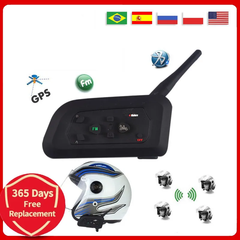 V4 PRO Motorcycle Bluetooth Helmet Headset NEW Riders 1200M BT