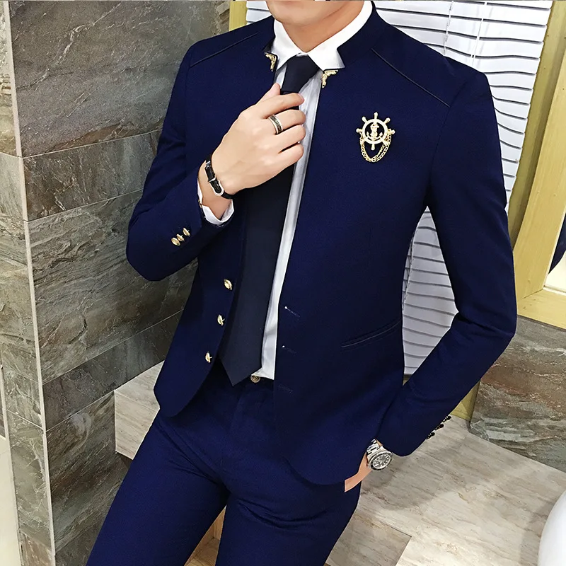 2022 New Suit Suit Male Korean Youth Fashion Groom Dress Suit Small Suit Two-piece Set Mens Suits  Suit
