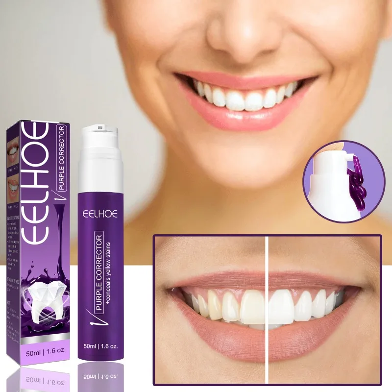 

Purple Whitening Fresh Breath Brightening Toothpaste Remove Stains Reduce Yellowing dirt cleansing For Teeth Gums Oral Care